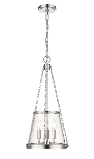 Prescott Three Light Pendant in Polished Nickel (224|341P12-PN)