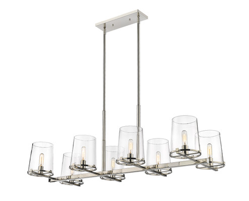 Callista Eight Light Linear Chandelier in Polished Nickel (224|3032-8L-PN)