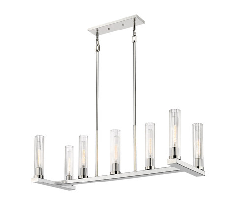 Beau Seven Light Linear Chandelier in Polished Nickel (224|3031-7L-PN)