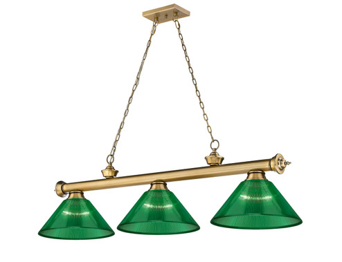 Cordon Three Light Billiard in Rubbed Brass (224|2306-3RB-ARG)