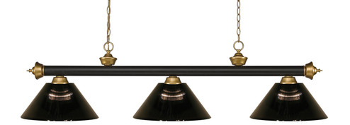 Riviera Three Light Billiard in Bronze / Satin Gold (224|200-3BRZ+SG-ARS)