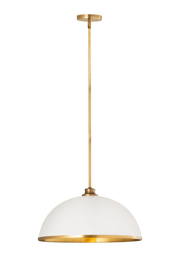 Landry One Light Pendant in Matte White / Rubbed Brass (224|1004P20-MW-RB)