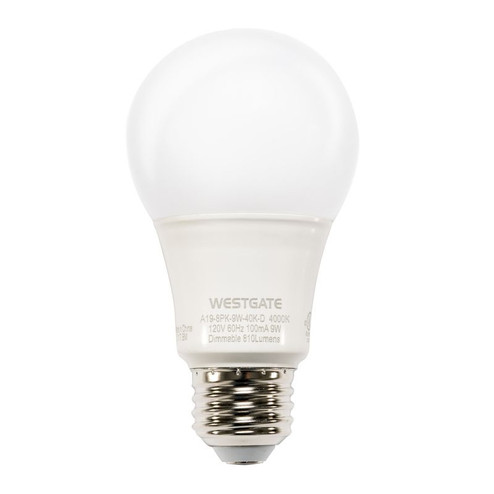 Light Bulb in White (418|A19-40PK-9W-40K-D)