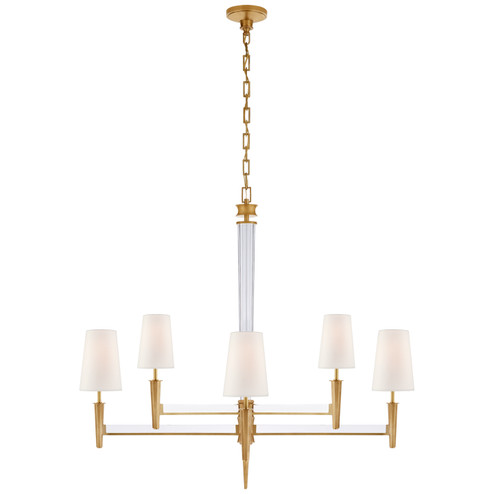 Lyra Eight Light Chandelier in Hand-Rubbed Antique Brass and Crystal (268|TOB 5943HAB-L)