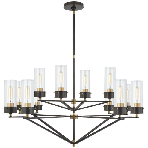 Marais 12 Light Chandelier in Bronze and Hand-Rubbed Antique Brass (268|TOB 5303BZ/HAB-CG)