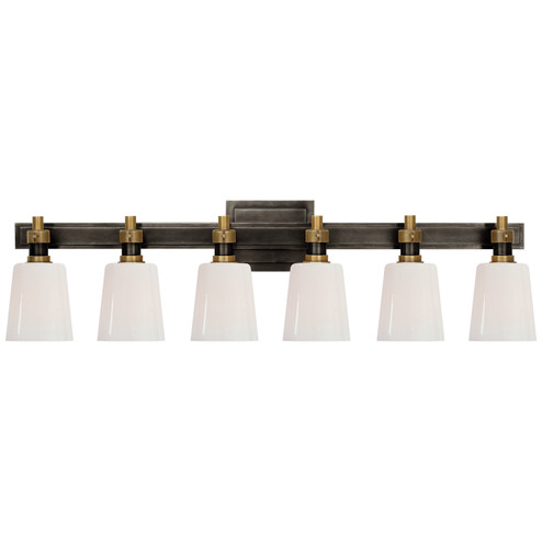 Bryant Bath Six Light Linear Bath Sconce in Bronze and Hand-Rubbed Antique Brass (268|TOB 2154BZ/HAB-WG)