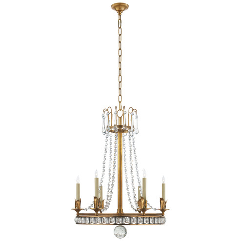 Regency Six Light Chandelier in Hand-Rubbed Antique Brass (268|SN 5107HAB)