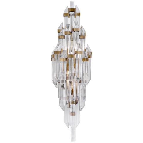 Adele Two Light Wall Sconce in Hand-Rubbed Antique Brass with Clear Acrylic (268|SK 2404HAB-CA)