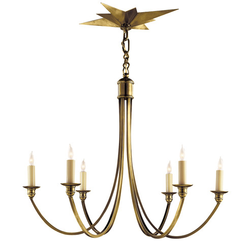 Venetian Six Light Chandelier in Hand-Rubbed Antique Brass (268|SC 5001HAB)