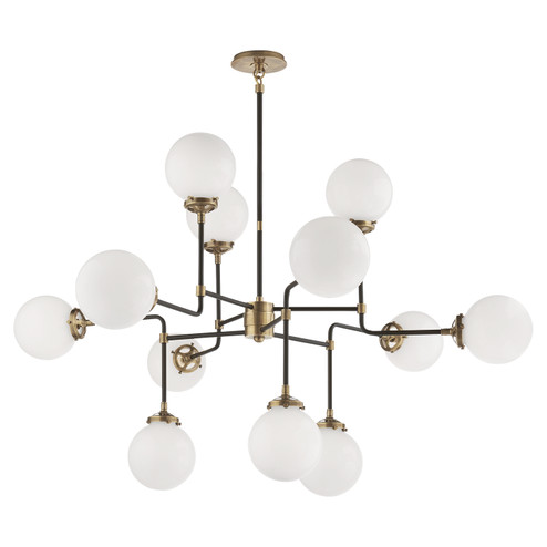 Bistro 12 Light Chandelier in Hand-Rubbed Antique Brass (268|S 5022HAB-WG)