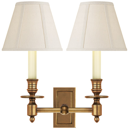 French Library Two Light Wall Sconce in Hand-Rubbed Antique Brass (268|S 2212HAB-L)