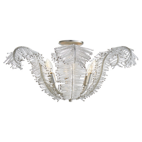 Calais Six Light Semi Flush Mount in Burnished Silver Leaf (268|NW 4051BSL-CG)