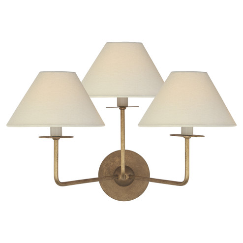 Kelley Three Light Wall Sconce in Gilded Iron (268|NW 2070GI-L)