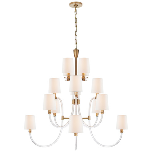 Clarice 16 Light Chandelier in Clear Acrylic with Antique Brass (268|JN 5030CG/AB-L)