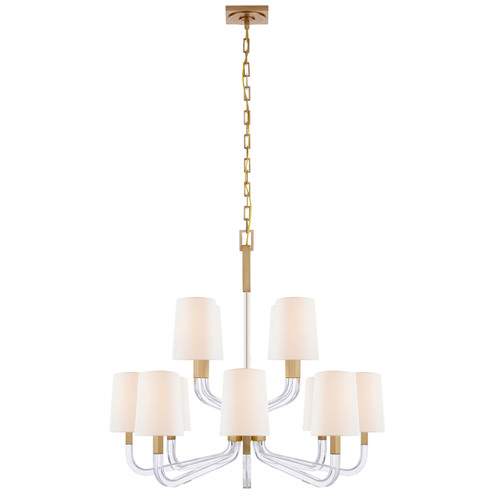 Reagan 12 Light Chandelier in Antique-Burnished Brass and Crystal (268|CHC 5903AB/CG-L)