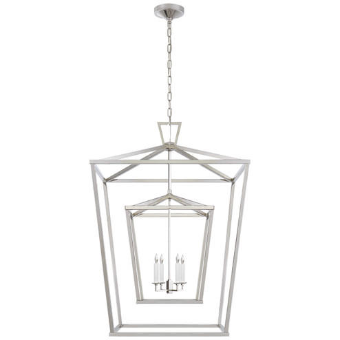 Darlana Double Cage Four Light Lantern in Polished Nickel (268|CHC 2199PN)