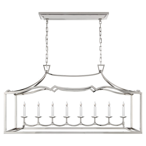 Darlana Fancy Eight Light Linear Pendant in Polished Nickel (268|CHC 2183PN)