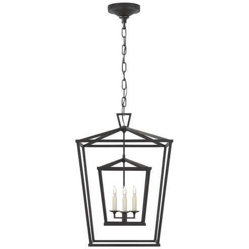 Darlana Double Cage Three Light Lantern in Aged Iron (268|CHC 2178AI)