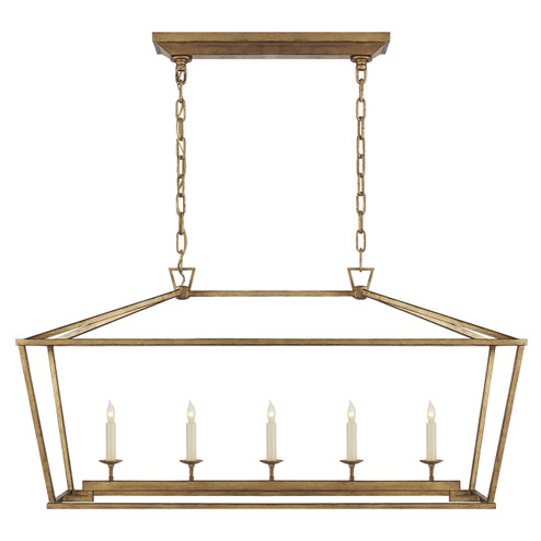 Darlana Five Light Linear Pendant in Gilded Iron (268|CHC 2156GI)