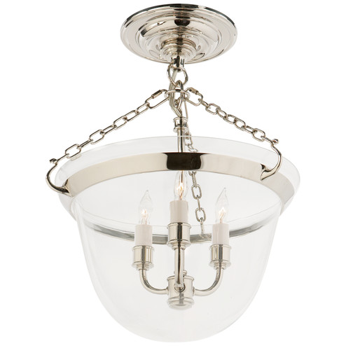 Country Bell Jar Three Light Semi-Flush Mount in Polished Nickel (268|CHC 2109PN)