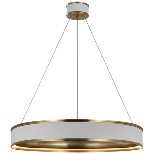 Connery LED Chandelier in Matte White and Antique-Burnished Brass (268|CHC 1615WHT/AB)