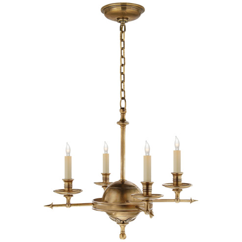 Leaf and Arrow Four Light Chandelier in Antique-Burnished Brass (268|CHC 1448AB)