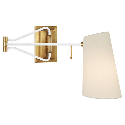 Keil One Light Wall Sconce in Hand-Rubbed Antique Brass and White (268|ARN 2650HAB/WHT-L)