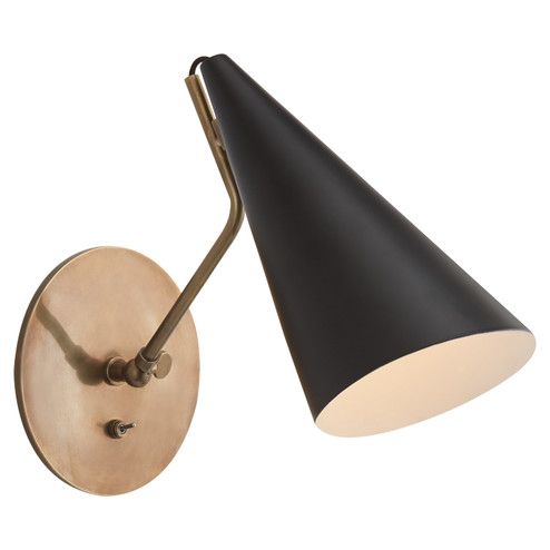 Clemente One Light Wall Sconce in Black and Brass (268|ARN 2024HAB-BLK)
