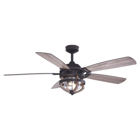 Barnes 54''Ceiling Fan in Matte Black and Rustic Oak (63|F0055)