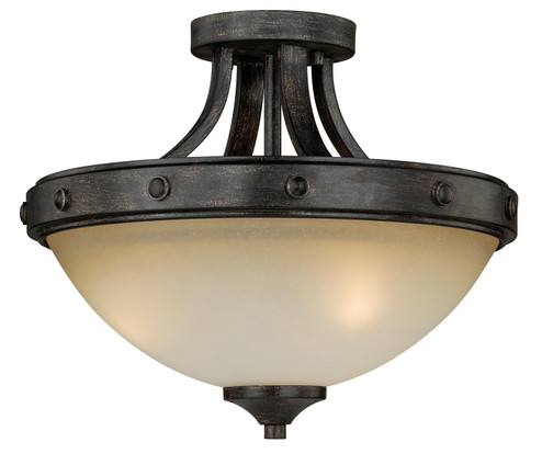 Halifax Two Light Semi Flush Mount in Black Walnut (63|C0077)