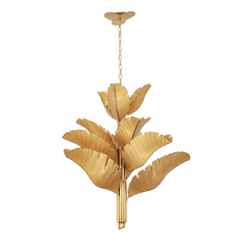 Banana Leaf 12 Light Chandelier in Gold (137|901C12GO)