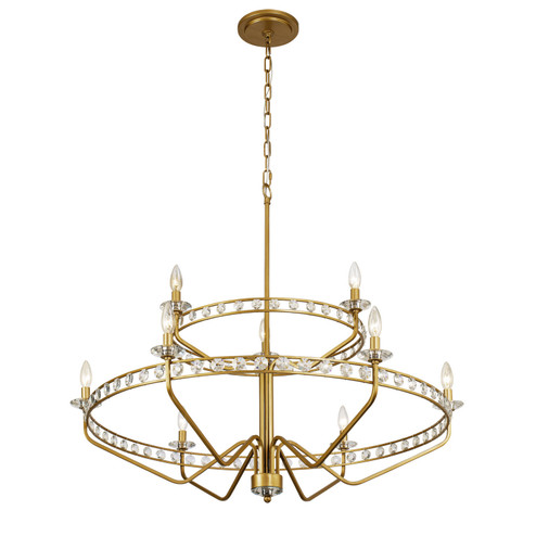 Monroe Nine Light Chandelier in Antique Gold (137|363C09AG)