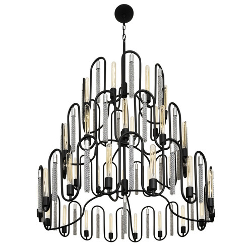 Darden 36 Light Chandelier in Matte Black/Painted Chrome (137|354P36MBCH)