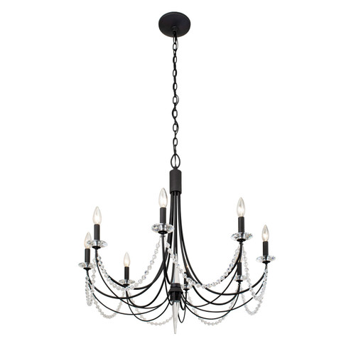 Brentwood Eight Light Chandelier in Carbon Black (137|350C08CB)