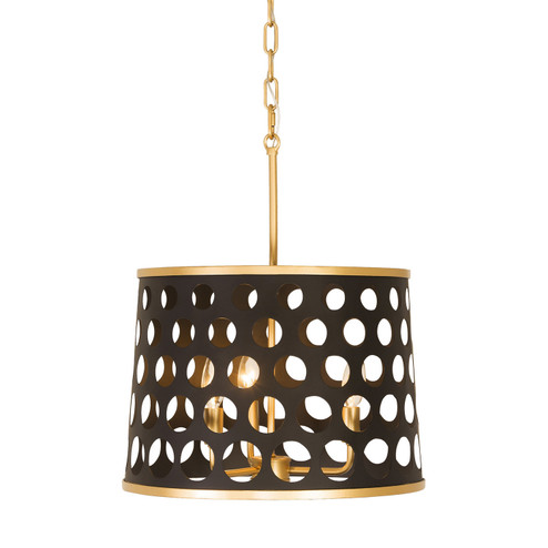 Bailey Three Light Pendant/Semi-Flush Mount in Matte Black/French Gold (137|346P03MBFG)