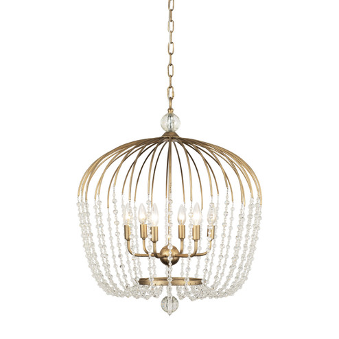 Voliere Six Light Pendant in Havana Gold (137|343P06HG)