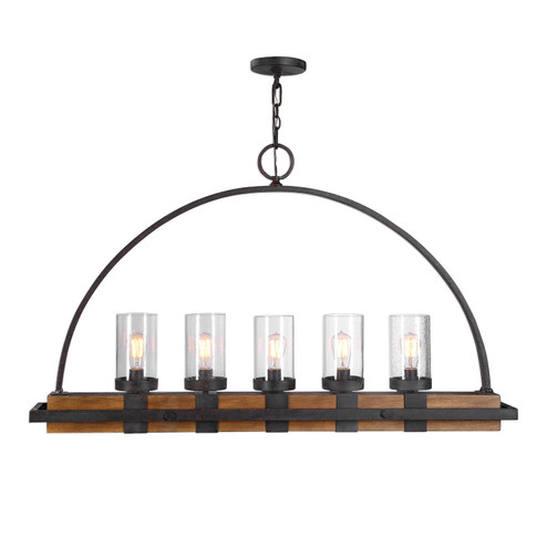 Atwood, Five Light Linear Chandelier in Deep Weathered Bronze (52|21328)