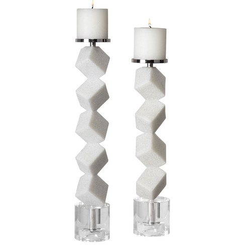 Casen Candleholders, S/2 in Polished Nickel (52|17969)