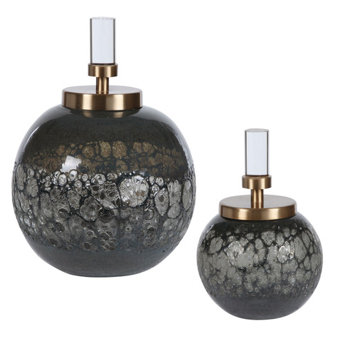 Cessair Bottles, S/2 in Brushed Brass (52|17729)