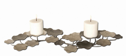 Lying Lotus Candleholder in Champagne Silver And Pewter White (52|17079)