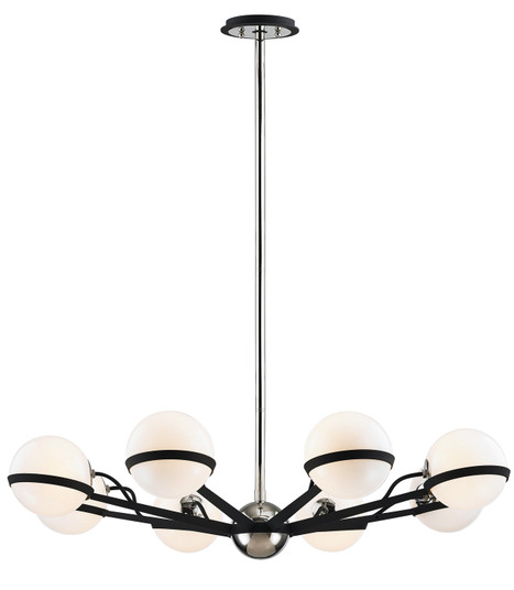 Ace Eight Light Chandelier in Carbide Blk With Polished Nickel Accents (67|F7164)