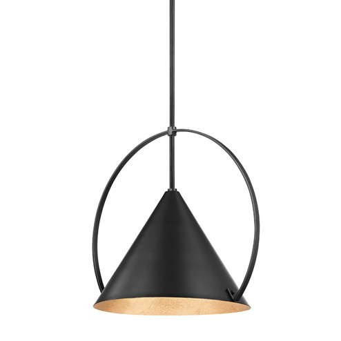 Mari One Light Pendant in Gold Leaf/Soft Black Combo (67|F1818-GL/SBK)