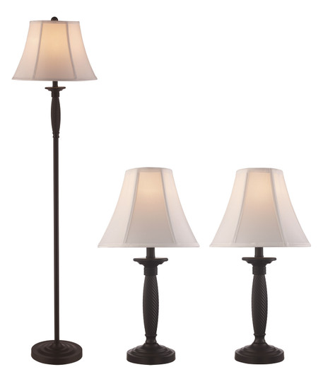 Floor Lamp and Two Table Lamps in Black (110|RTL-9068 BK)