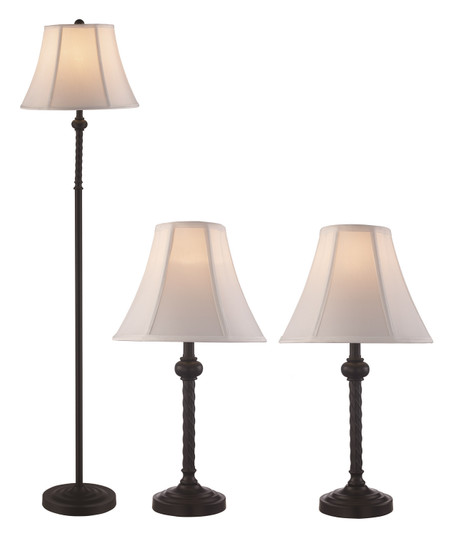 Floor Lamp and Two Table Lamps in Black (110|RTL-9067 BK)