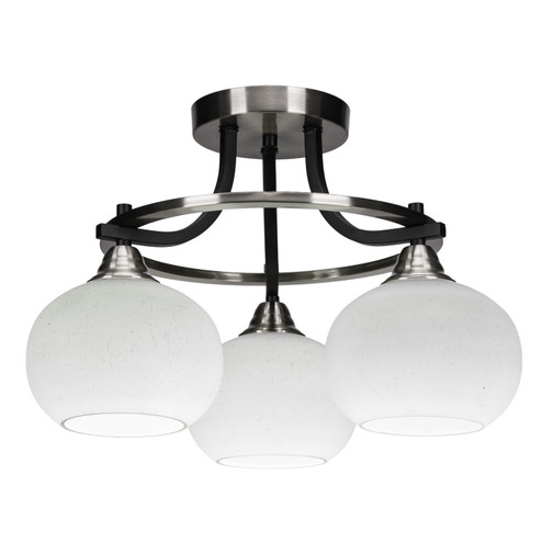 Paramount Three Light Semi-Flush Mount in Matte Black & Brushed Nickel (200|3417-MBBN-212)