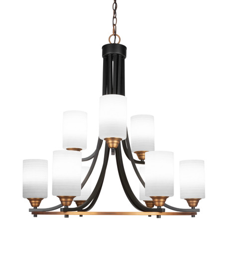 Paramount Nine Light Chandelier in Matte Black & Brass (200|3409-MBBR-4061)