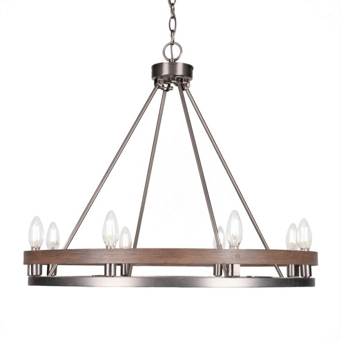 Belmont Eight Light Chandelier in Graphite & Painted Distressed Wood-look (200|2708-GPDW)