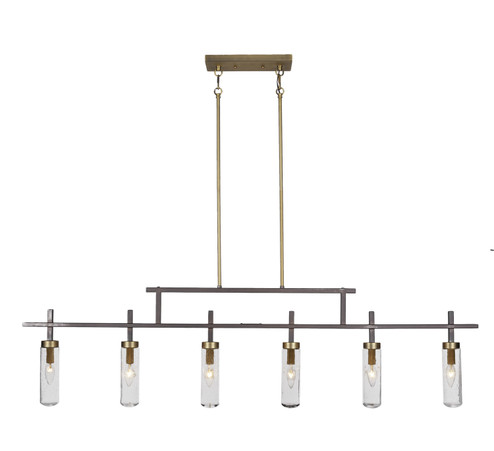 Salinda Six Light Billiard/Island in Espresso & Brass (200|2536-ESBR-600)