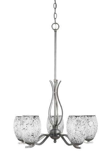 Revo Five Light Chandelier in Aged Silver (200|245-AS-4165)