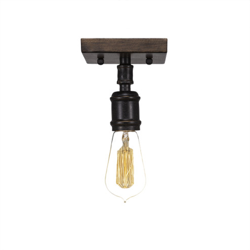 Portland One Light Semi-Flush Mount in Painted Wood-Look & Dark Granite (200|1141-AT18)